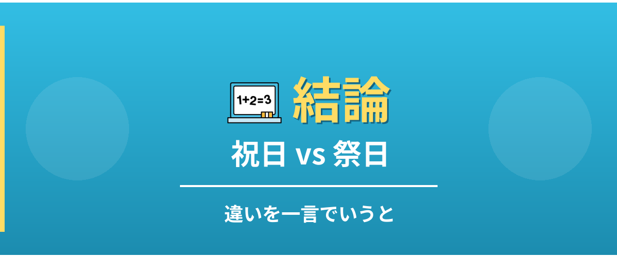 祝日と祭日の違い - 結論